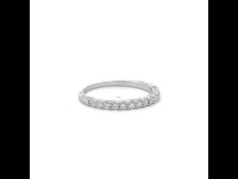 925 Sterling Silver Womens Round 0.62ct Moissanite Eternity Band Ring Size 8
