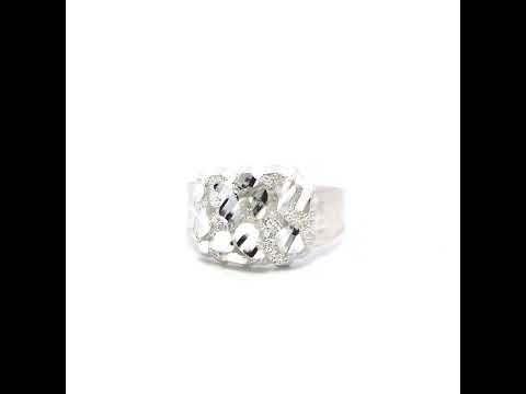 925 Sterling Silver Unisex Nugget Fashion Ring