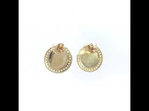 10K Yellow Gold Womens Cubic-Zirconia Guadalupe Religious Stud Earrings