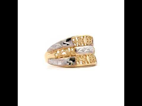 10K Two-tone Gold Womens Filigree Fashion Ring