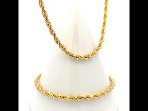 925 Silver Hollow Rope Chain 3.5mm-16"