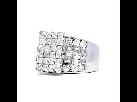 925 Sterling Silver Womens Baguette 1.96ct Round 1.13ct Moissanite Cinderella Ring Size 8