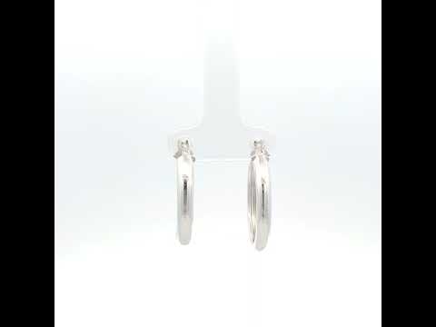 925 Sterling Silver Womens Round Tube Hoop Earrings