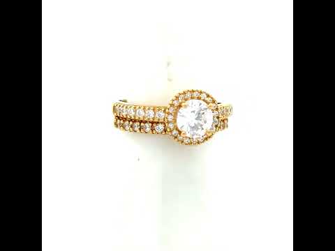 14K Gold Cubic Zirconia Duo Ring