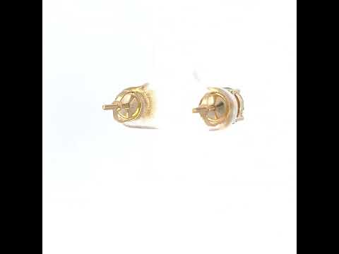 10K Yellow Gold Unisex Moissanite 2.40ct Solitaire Stud Earrings