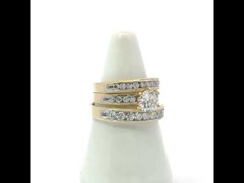 10K Two-tone Gold Cubic-Zirconia His & Hers Trio Ring Set