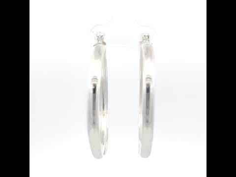 925 Sterling Silver Womens Round Tube Hoop Earrings