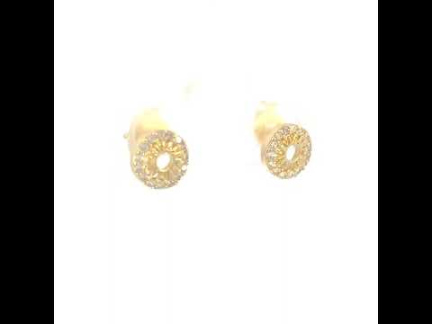 10K Yellow Gold Womens Cubic-Zirconia Fashion Stud Earrings