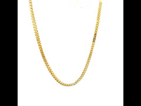 925 Silver Hollow Franco Chain Yellow 2.5mm-24