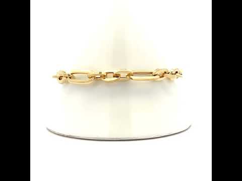10K Yellow Gold Unisex Fashion Link Bracelet Size 8 Inches