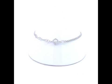 925 Sterling Silver Womens Infinity Charm Bracelet Size 7.5 Inches