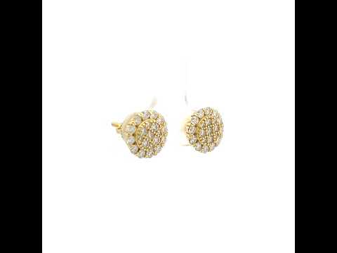 925 Sterling Silver Yellow-Tone Womens Round 1.26ct Moissanite Round Fashion Stud Earrings