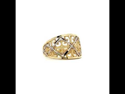 10K Two-tone Gold Womens Fashion Ring