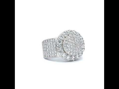 925 Sterling Silver Mens Cubic-Zirconia Fashion Ring Size 10