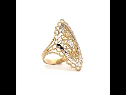 10K Two-tone Gold Womens Fashion Ring