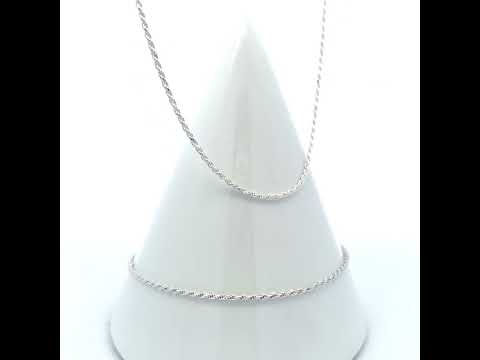 925 Silver Solid Rope Chain 1mm-18"