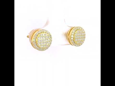 925 Sterling Silver Womens Yellow-tone 0.42ct Moissanite Fashion Stud Earrings