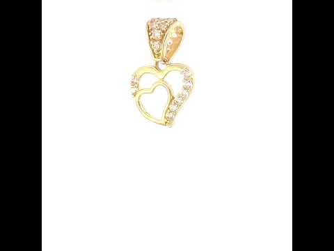 14K Gold Cubic Zirconia Pendant