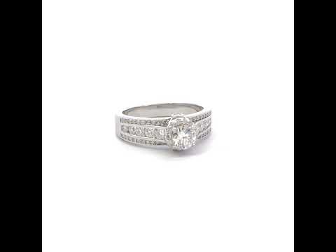 925 Sterling Silver Womens Round 1.35ct Moissanite Engagement Ring