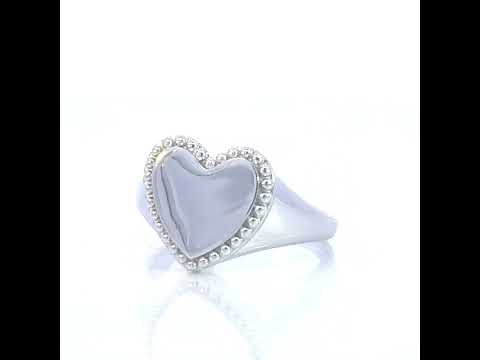 925 Sterling Silver Womens Heart Ring Size 9