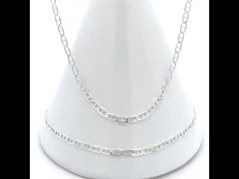 925 Sterling Silver Solid Classic Mariner Chain 2mm-18