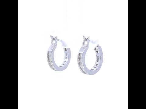 925 Sterling Silver Womens 14mm Moissanite Stone 0.88Ct Hoop Earrings