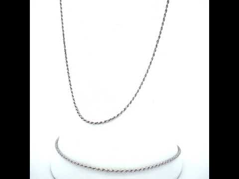925 Silver Solid Rope Chain 1mm