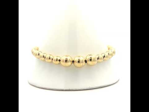 10K Yellow Gold Womens Beaded Fashion Bracelet Size 8 Inches
