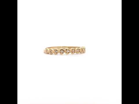 10K Yellow Gold Womens Cubic-Zirconia Multi Hearts Ring