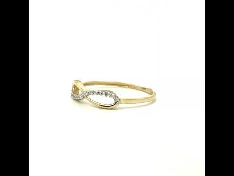 10K Two-tone Gold Women Cubic-Zirconia Infinity Love Ring
