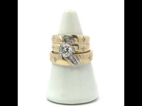 10K Two-tone Gold Cubic-Zirconia His & Hers Trio Ring Set