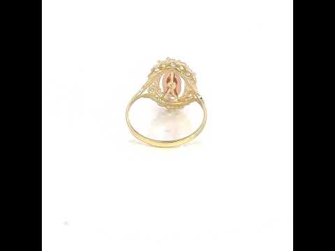 10K Tri-Color Gold Womens Cubic Zirconia Textured Square Head Religious Ring