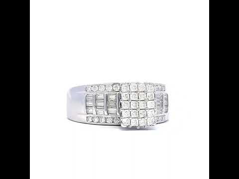 925 Sterling Silver Womens Baguette 1.58ct Round 0.33ct Moissanite Cinderella Ring Size 8