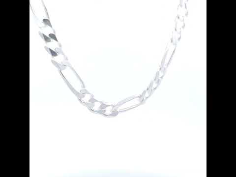 925 Silver Solid Classic Figaro 8.0mm-8"