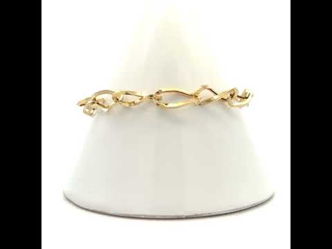 10K Yellow Gold Womens Infinity Link Bracelet Size 8 Inches