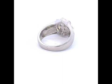 925 Sterling Silver Mens Baguette Round Cubic-Zirconia Fashion Ring Size 10
