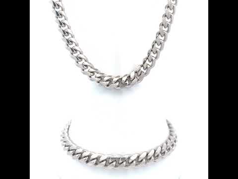 925 Silver Solid Miami Cuban Chain 7mm-22"