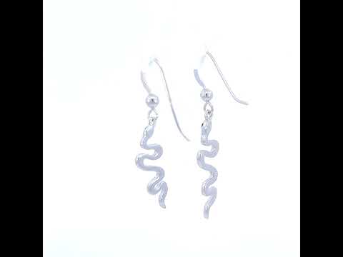 925 Sterling Silver Womens Enameled Snake Reptile Wildlife Danglers Earrings