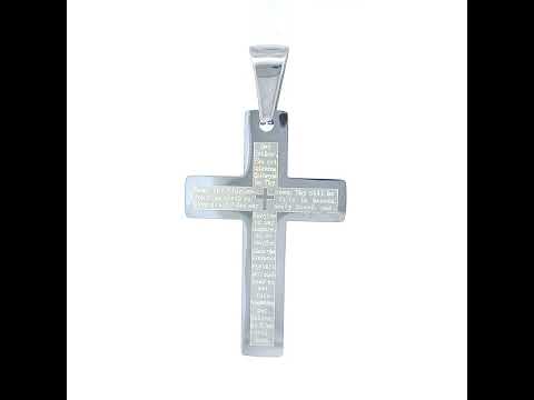 Stainless Steel Lorde's Prayer Cross Religious Charm Pendant