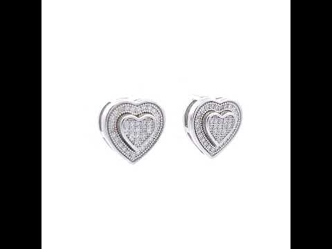 925 Sterling Silver Womens 0.32ct Moissanite Heart Stud Earrings