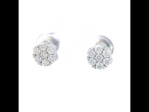 925 Sterling Silver Womens 1.11ct Moissanite Flower Fashion Stud Earrings