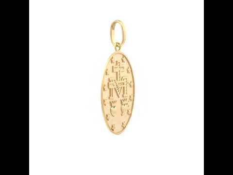 10K Yellow Gold Unisex Miraculous Medal Religious Pendant