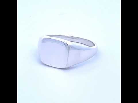 925 Sterling Silver Unisex Square Head Signet Ring Size 9