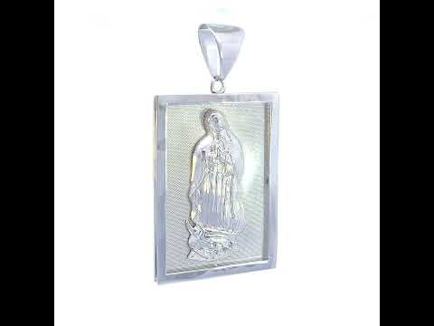925 Sterling Silver Mens Guadalupe Religious Charm Pendant