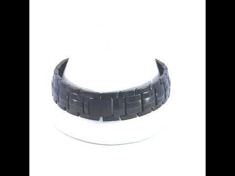 Stainless Steel Black-tone Mens Fashion Bracelet Size 8.5 Inches