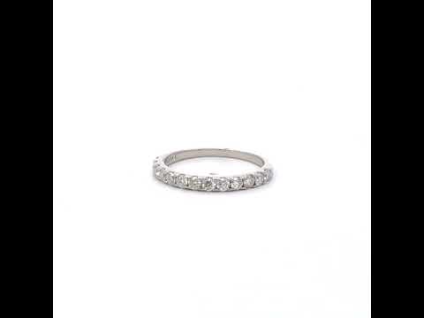 925 Sterling Silver Womens Round 0.76ct Moissanite Eternity Band Ring Size 6