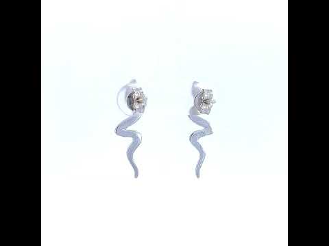925 Sterling Silver Womens Enameled Snake Reptile Wildlife Stud Earrings
