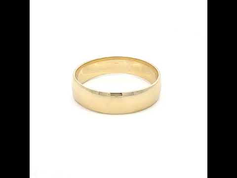 10K Yellow Gold Unisex 6mm Regular-Fit Wedding Band Ring Size 5
