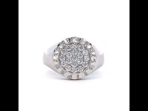 925 Sterling Silver Mens Cubic-Zirconia Fashion Ring Size 9