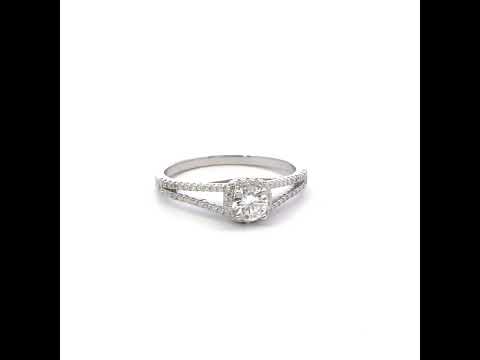925 Sterling Silver Womens Round 0.81ct Moissanite Engagement Ring Size 8